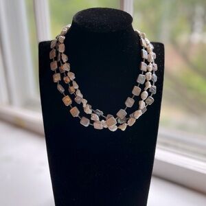 Stunning Three-Strand 16” Necklace w/Opalescent Stones
